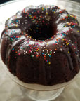 6" Bundt Cake in Chocolate, Funfetti, and Red Velvet.