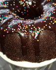 6" Bundt Cake in Chocolate, Funfetti, and Red Velvet.