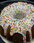 6" Bundt Cake in Chocolate, Funfetti, and Red Velvet.