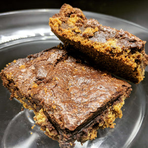Fudgy, Chocolatey brownie tops on a cookie base, the Brookie is soft, chewy and crunchy all in one. These available to order for shipping or pickup. Each order contains a minimum of 6 brookies for your munching pleasure.