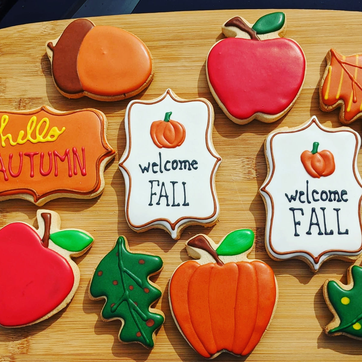 Sugar cookies with a decorative glaze