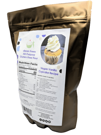A 2 lb satchel of our custom 'Bean Free' All-Purpose Blend will get any recipe off to a great start. Enough to make up to 48 cupcakes or a small cake, our allergen free flour blend is Top 10 allergen free, Bean free and safe from cross-contamination concerns.